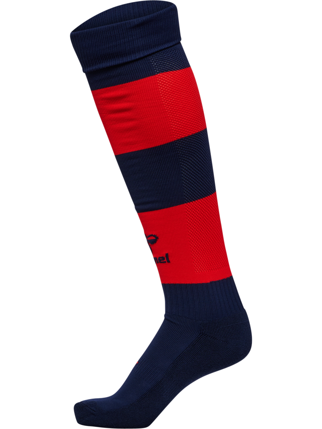 hmlESSENTIAL STRIPE FOOTBALL SOCKS, MARINE/TRUE RED, packshot
