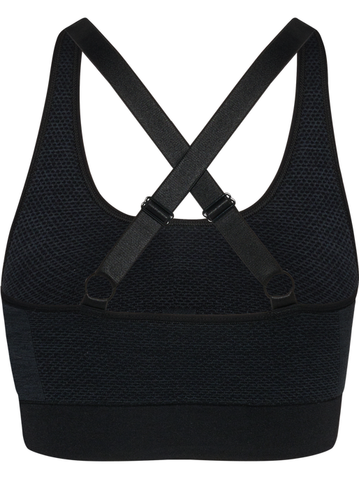 hmlMT SHINE SEAMLESS SPORTS BRA, BLACK MELANGE, packshot
