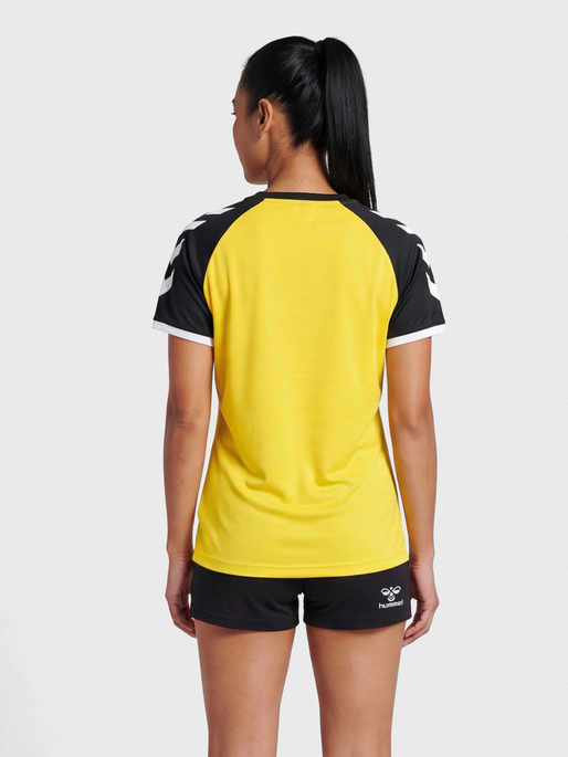 hmlCORE VOLLEY STRETCH TEE WO, BLAZING YELLOW, model