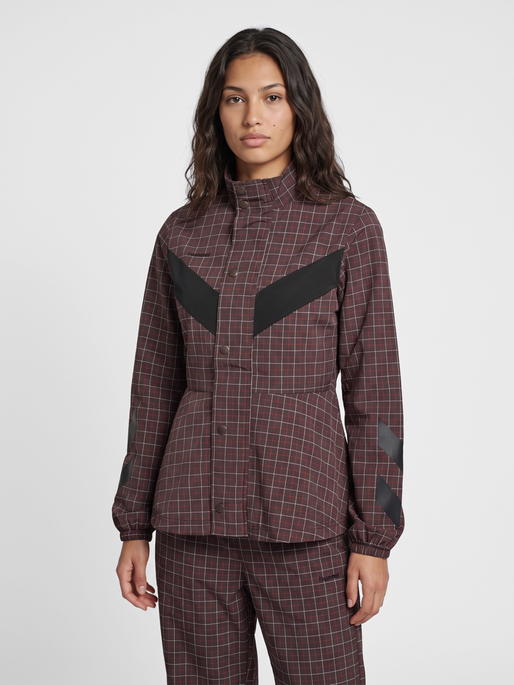 hmlI-D FUNNEL NECK CHECK JACKET, CHECKERS, model
