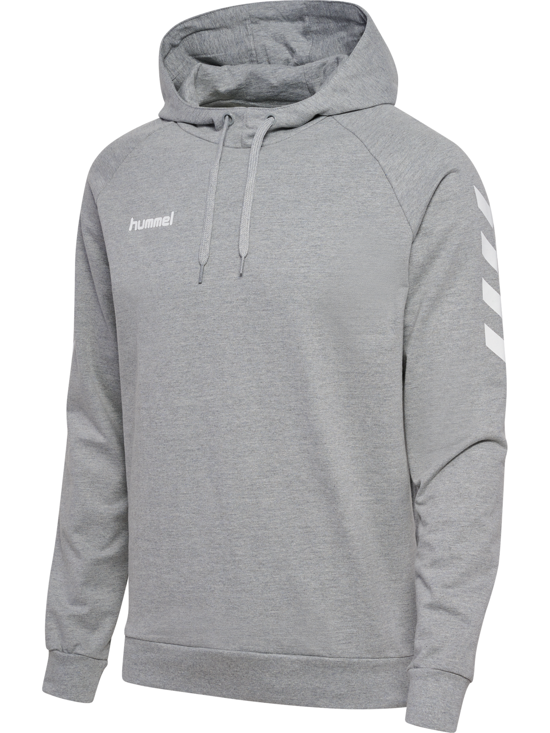 HUMMEL GO COTTON HOODIE, GREY MELANGE, packshot
