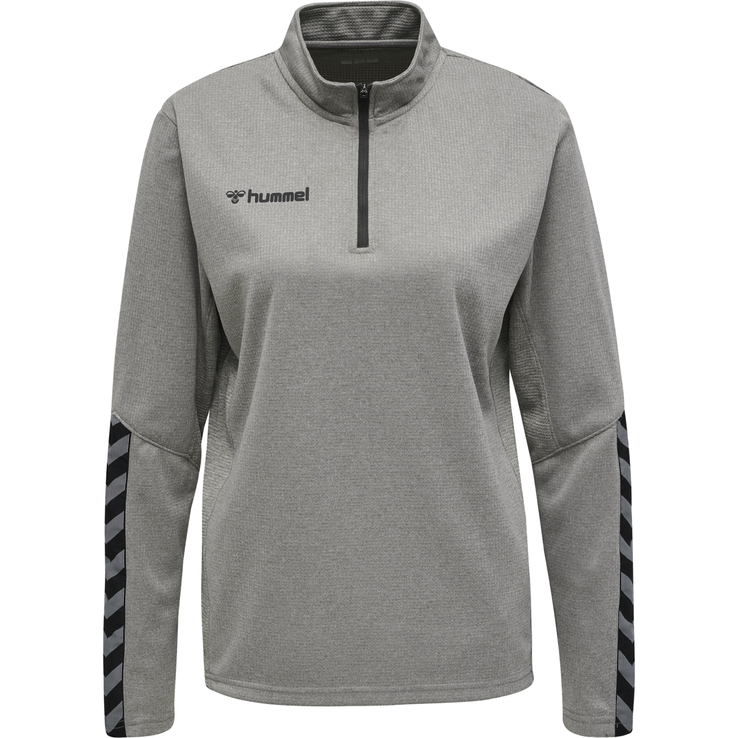 hmlAUTHENTIC HALF ZIP SWEATSHIRT WOMAN, GREY MELANGE, packshot