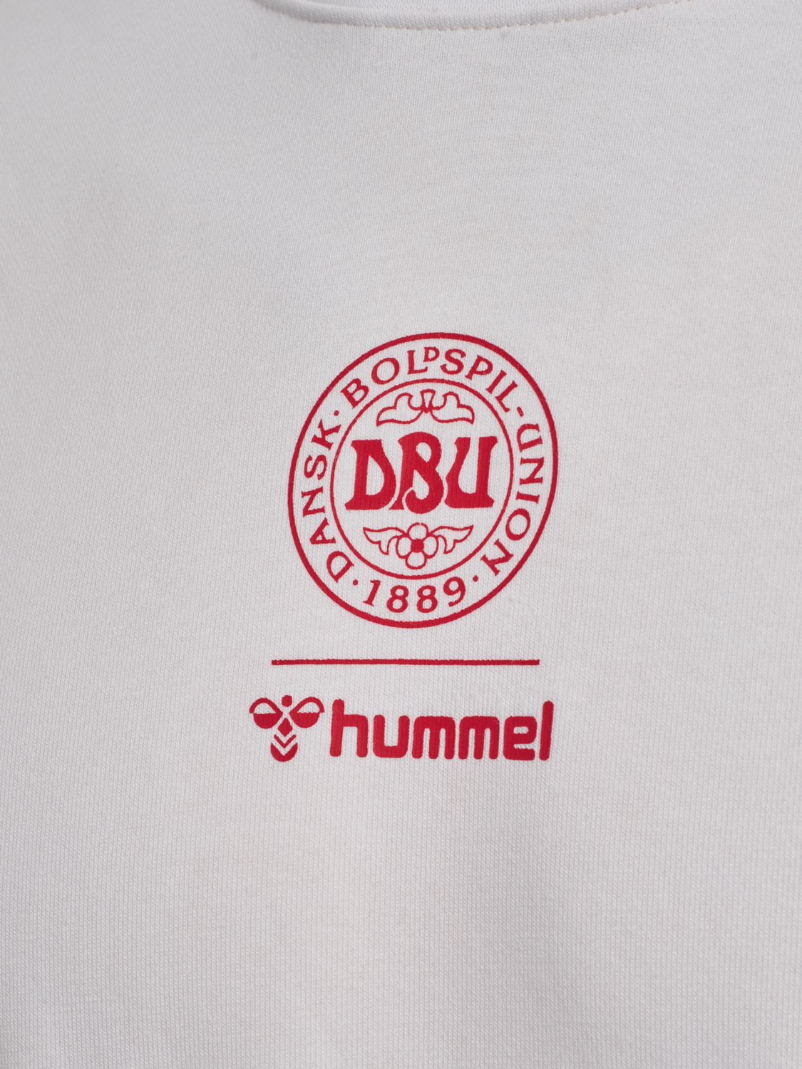 DBU 26 FAN RED-WHITE CREW NECK, WHITE/TANGO RED, packshot