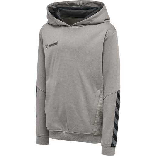 hmlAUTHENTIC KIDS POLY HOODIE, GREY MELANGE, packshot