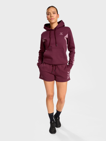hmlACTIVE CO HOODIE WOMAN, BURGUNDY, model