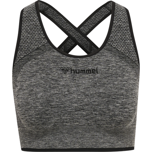 hmlMT UNA SEAMLESS SPORTS TOP, BLACK MELANGE, packshot