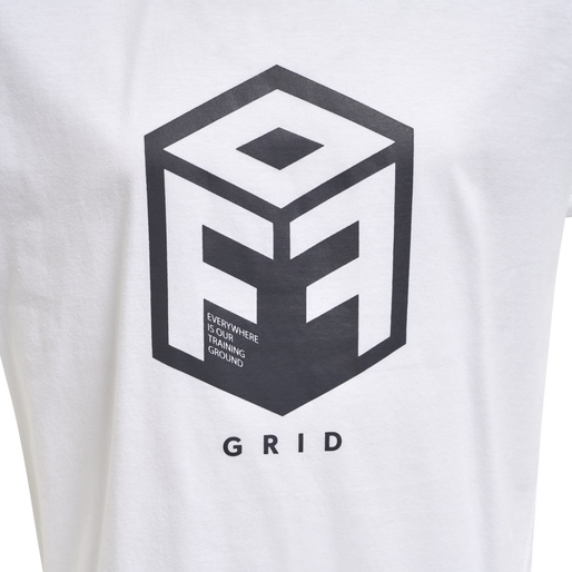 hmlOFFGRID COTTON JERSEY S/S KIDS, WHITE/FORGED IRON, packshot