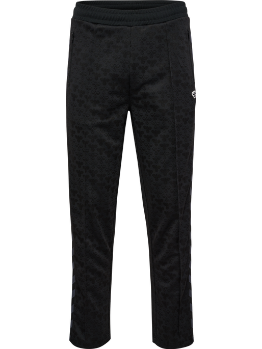 hmlARCHIVE REGULAR POLY PANTS AOP, BLACK/EBONY hmlARCHIVE REGULAR POLY PANTS AOP, BLACK/EBONY, packshot