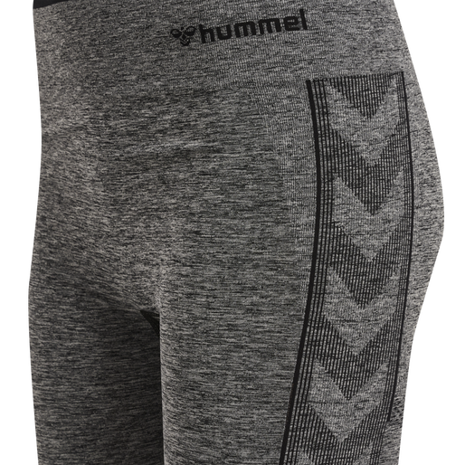 hmlMT UNA SEAMLESS MID WAIST TIGHTS, BLACK MELANGE, packshot