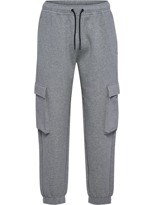 hmlTECH FLEECE LOOSE CARGO PANTS, GREY MELANGE hmlTECH FLEECE LOOSE CARGO PANTS, GREY MELANGE, packshot