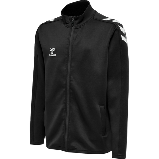 hmlCORE XK POLY ZIP SWEAT KIDS, BLACK/BLACK hmlCORE XK POLY ZIP SWEAT KIDS, BLACK/BLACK, packshot