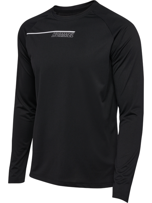 hmlCOURT LIGHT WEIGHT T-SHIRT L/S, BLACK, packshot