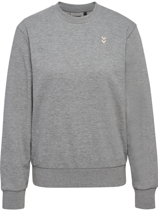 hmlPULSE W SWEAT CREWNECK, GREY MELANGE, packshot