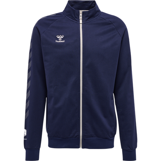 hmlMOVE GRID COTTON ZIP JACKET, MARINE, packshot