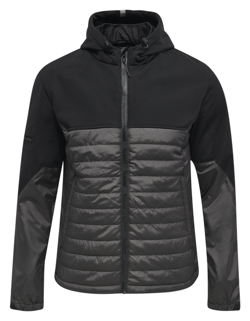 hmlNORTH HYBRID JACKET, BLACK/ASPHALT, packshot