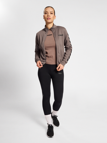 hmlLEGACY POLY WOMAN ZIP JACKET, IRON, model