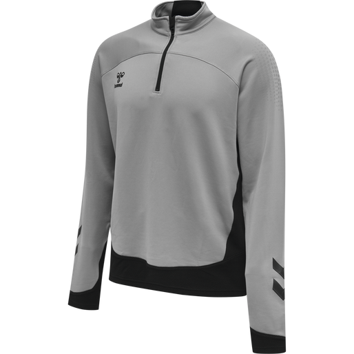 hmlLEAD HALF ZIP KIDS , GREY MELANGE, packshot