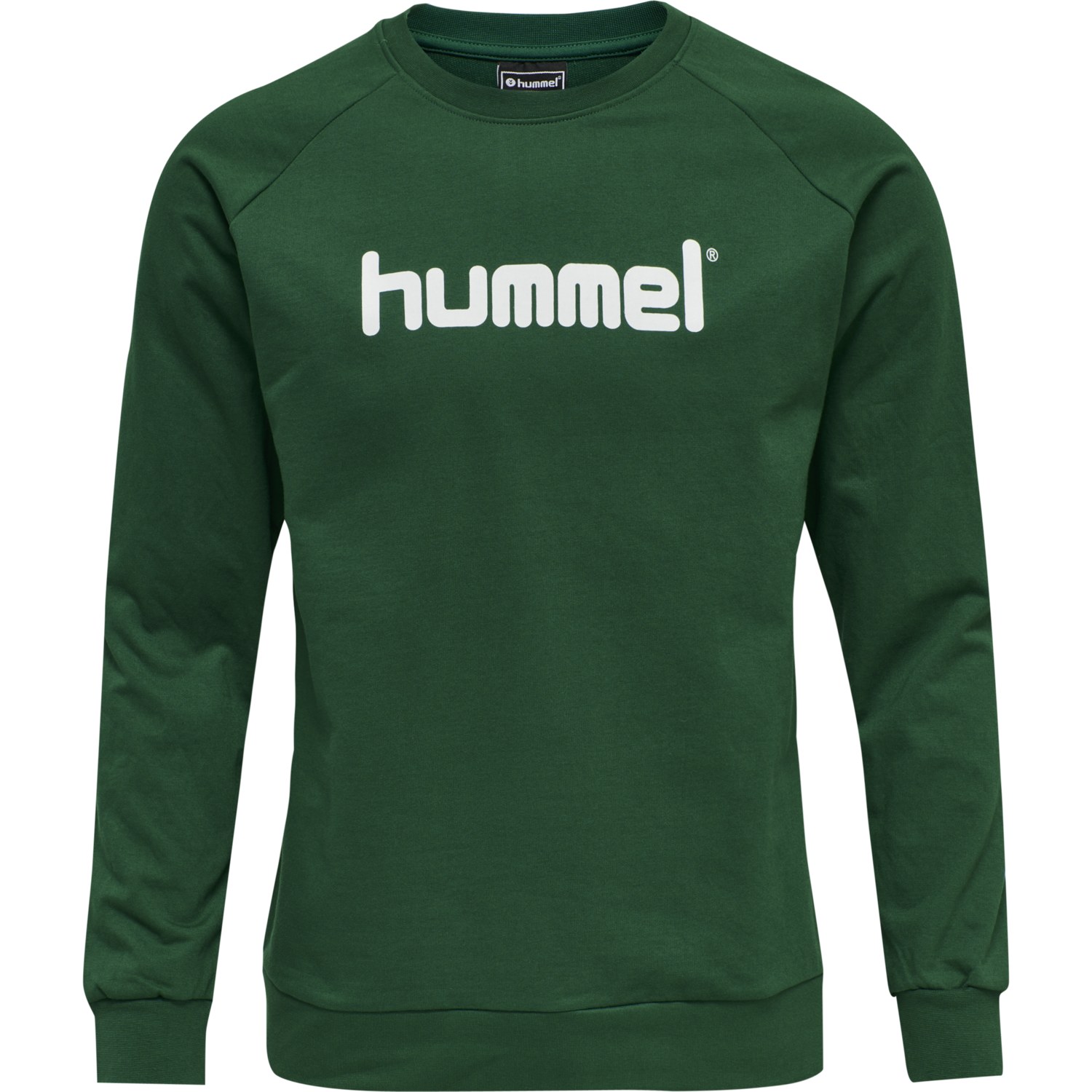 HUMMEL GO COTTON LOGO SWEATSHIRT WOMAN, EVERGREEN, packshot