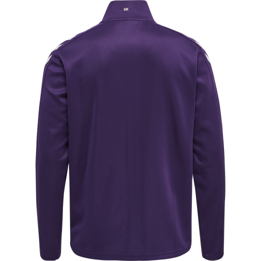 hmlCORE XK POLY ZIP SWEAT, ACAI/WHITE, packshot