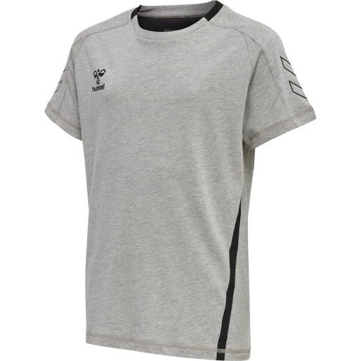 hmlCIMA XK T-SHIRT S/S KIDS, GREY MELANGE, packshot