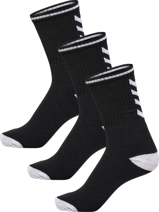 hml3-PACK SINGLE STRIPE CREW SOCK, BLACK hml3-PACK SINGLE STRIPE CREW SOCK, BLACK, packshot