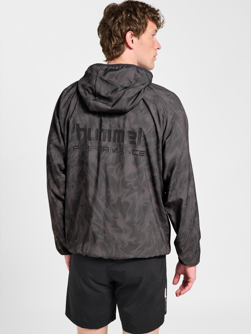 hmlPULSE AOP WINDBREAKER JACKET, SHARK, model