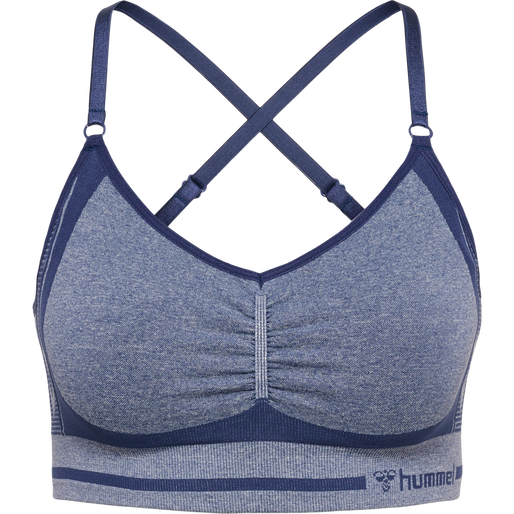 hmlMT LULU SEAMLESS SCRUNCH BRA, INSIGNIA BLUE MELANGE, packshot