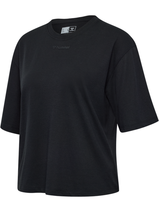 hmlMT VANJA BOXY SHORT T-SHIRT, BLACK, packshot