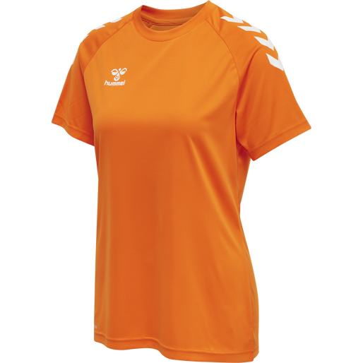 hmlCORE XK CORE POLY TEE  S/S WOMAN, ORANGE TIGER, packshot