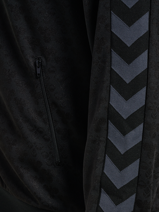 hmlARCHIVE REGULAR POLY JACKET AOP, BLACK/EBONY, packshot