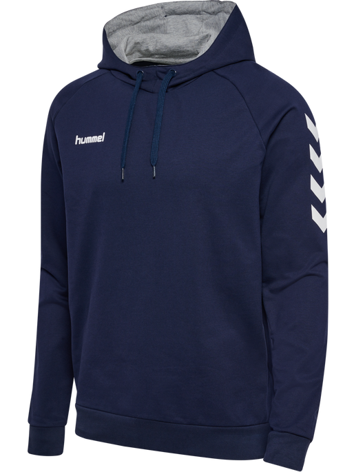 HUMMEL GO COTTON HOODIE, MARINE, packshot