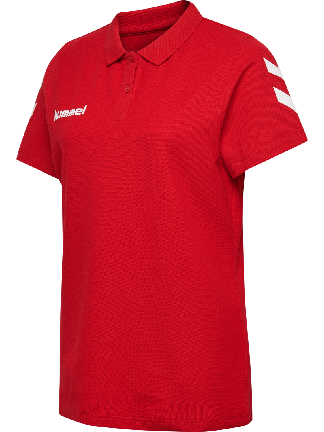HUMMEL GO COTTON POLO WOMAN, TRUE RED, packshot