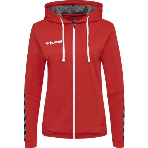 hmlAUTHENTIC POLY ZIP HOODIE WOMAN, TRUE RED, packshot