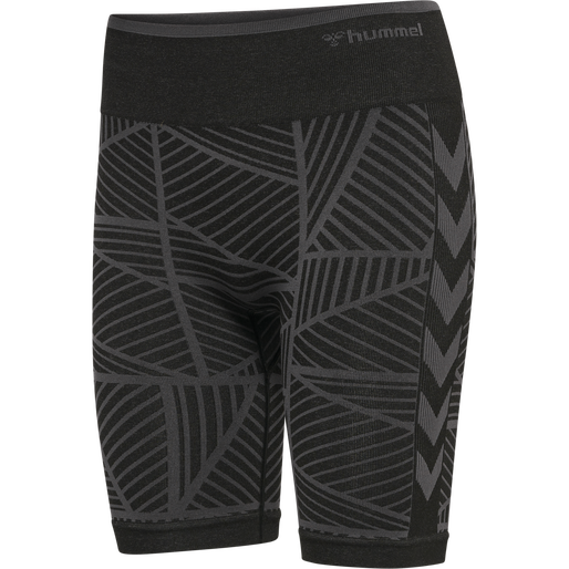 hmlMT ENERGY SEAMLESS MW SHORTS, BLACK/ASPHALT MELANGE, packshot