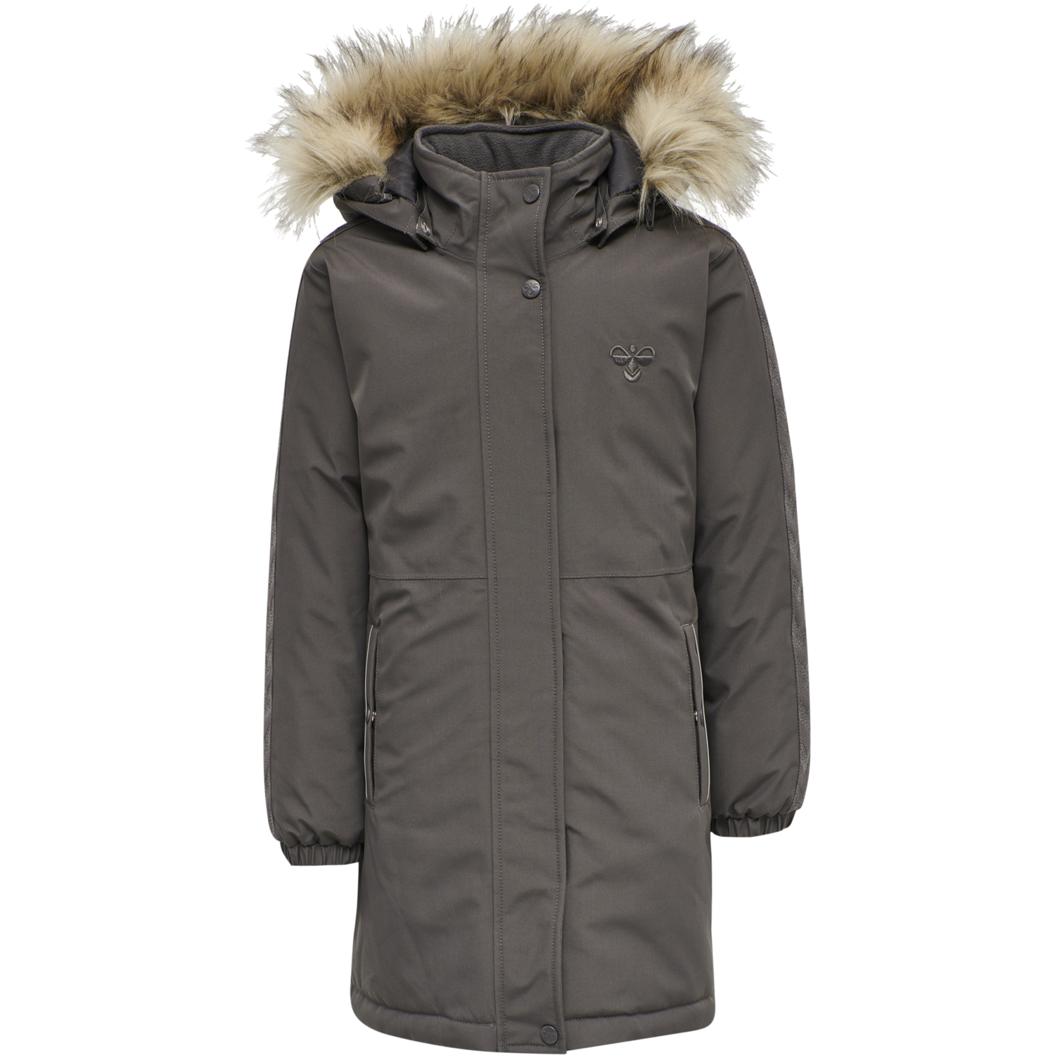 hmlLEAF COAT, PAVEMENT, packshot