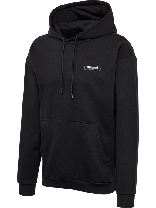 hmlFELIX LOOSE HOODIE, BLACK, packshot