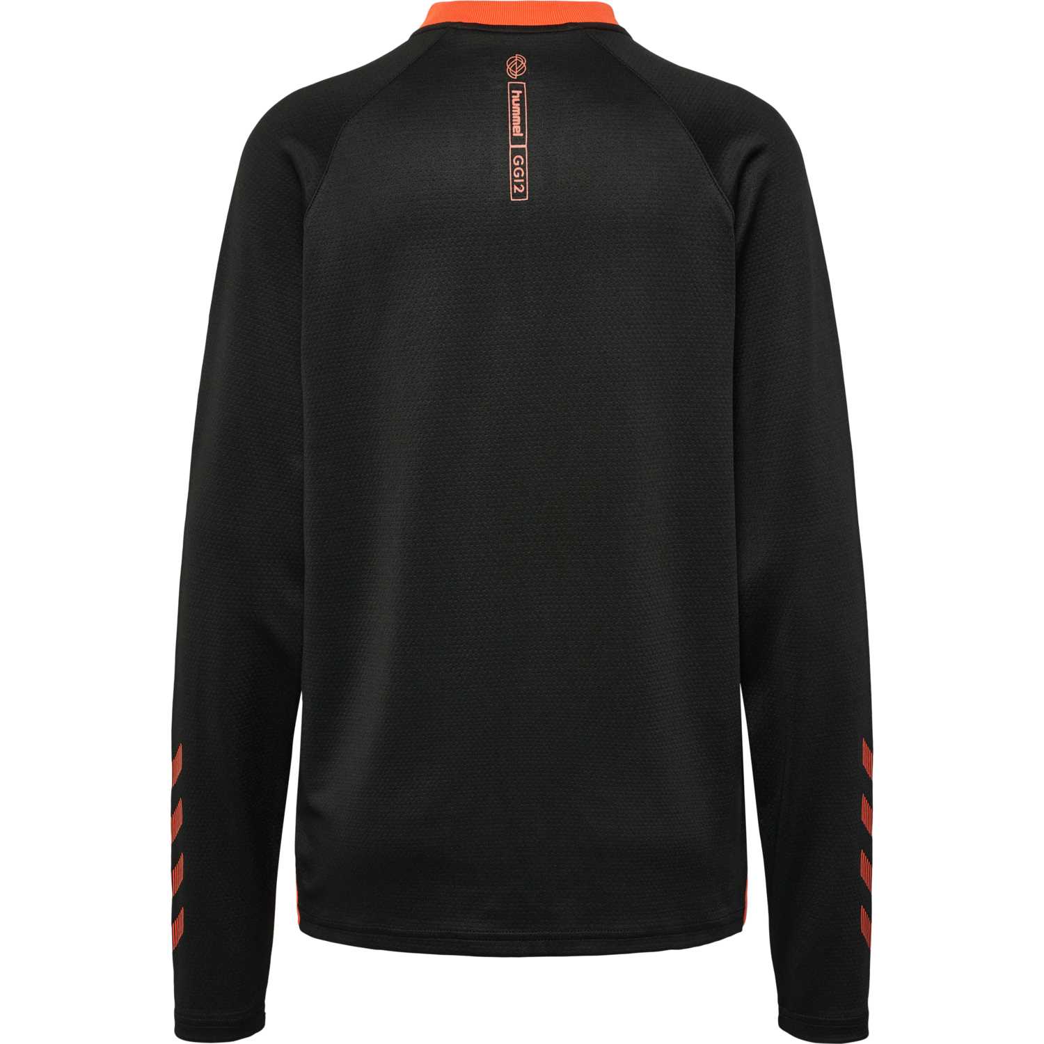 hmlGG12 ACTION HALF ZIP SWEAT WOMAN, BLACK/CHERRY TOMATO, packshot