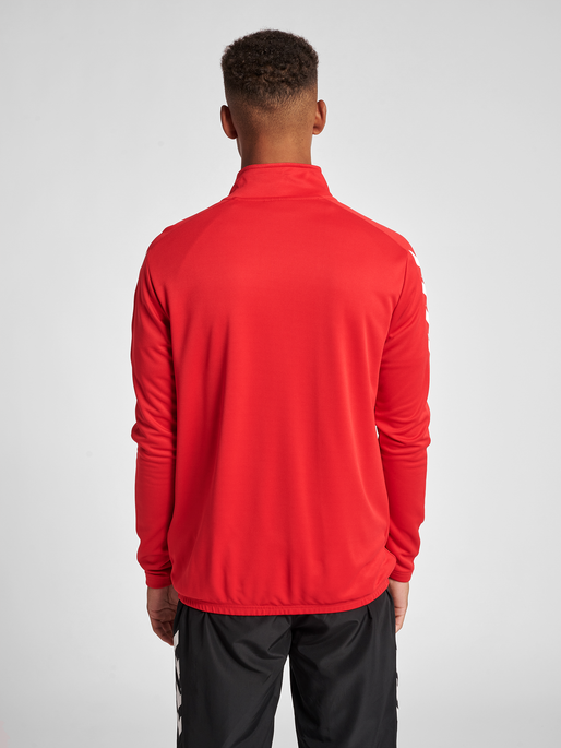 CORE POLY JACKET, TRUE RED, model