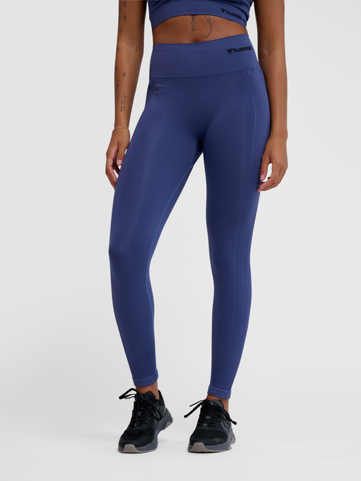 hmlTIF SEAMLESS HIGH WAIST TIGHTS, BLUE INDIGO, model