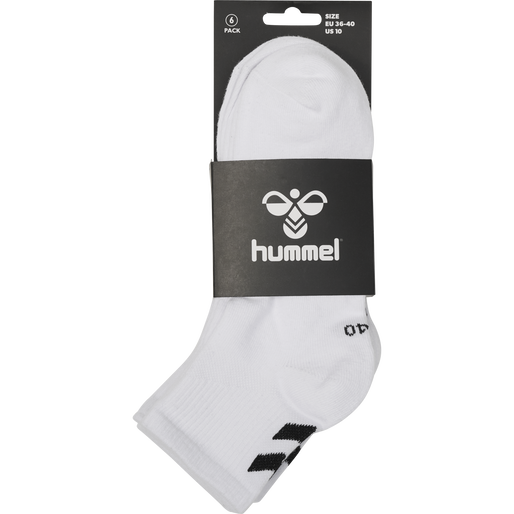 hmlCHEVRON 6-PACK  MID CUT SOCKS, WHITE/WHITE, packshot