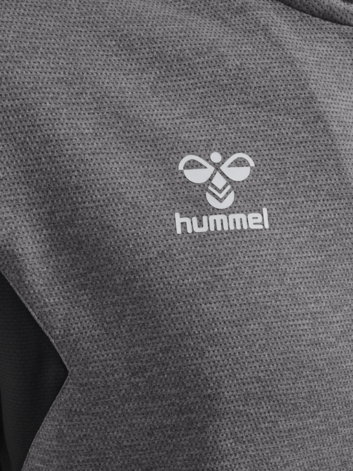 hmlAUTHENTIC HALF ZIP SWEAT, GREY MELANGE, packshot