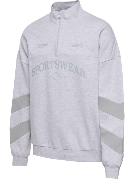 hmlOVERSIZED HALFZIP SW, LIGHT GREY MELANGE hmlOVERSIZED HALFZIP SW, LIGHT GREY MELANGE, packshot