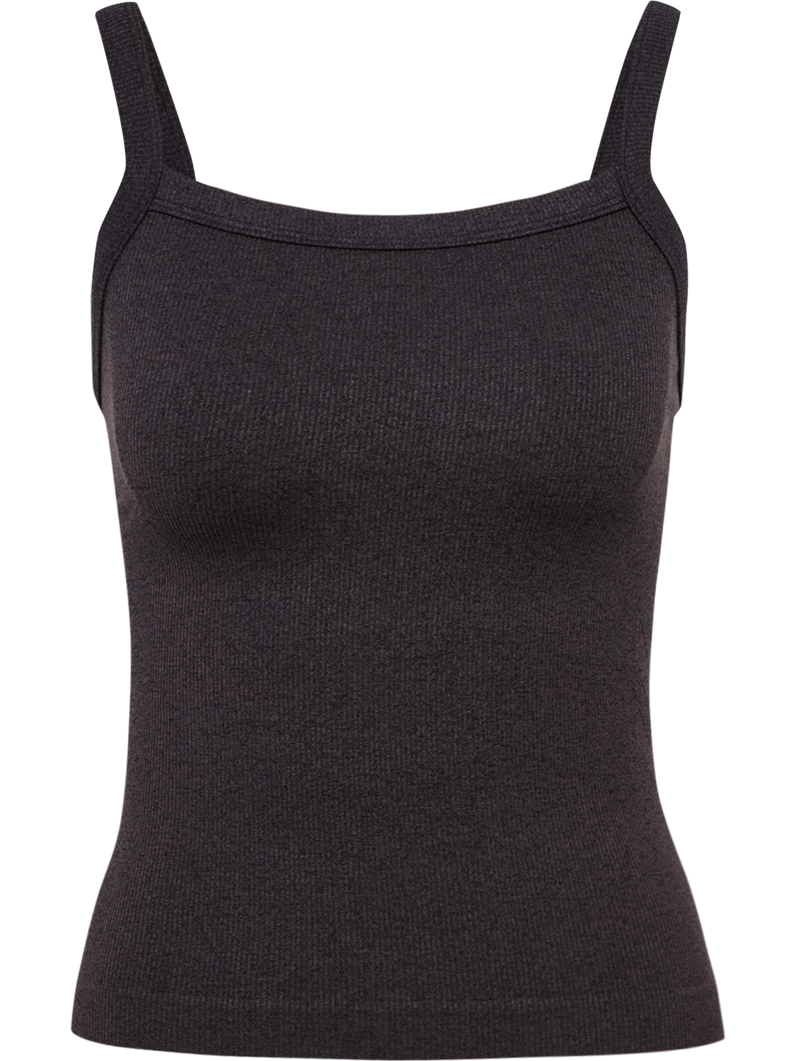 hmlYOGA SEAMLESS RIB TOP, BLACK MELANGE, packshot