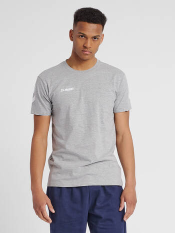 HUMMEL GO COTTON T-SHIRT S/S, GREY MELANGE, model