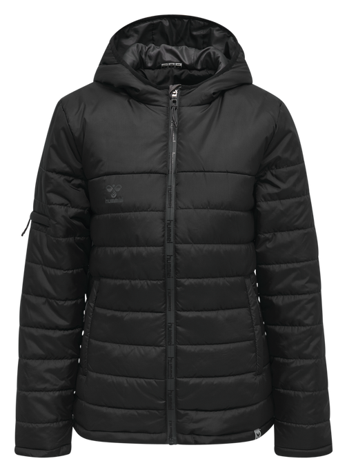 hmlNORTH QUILTED HOOD JACKET WOMAN, BLACK/ASPHALT hmlNORTH QUILTED HOOD JACKET WOMAN, BLACK/ASPHALT, packshot
