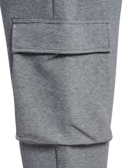 hmlTECH FLEECE LOOSE CARGO PANTS, GREY MELANGE hmlTECH FLEECE LOOSE CARGO PANTS, GREY MELANGE, packshot