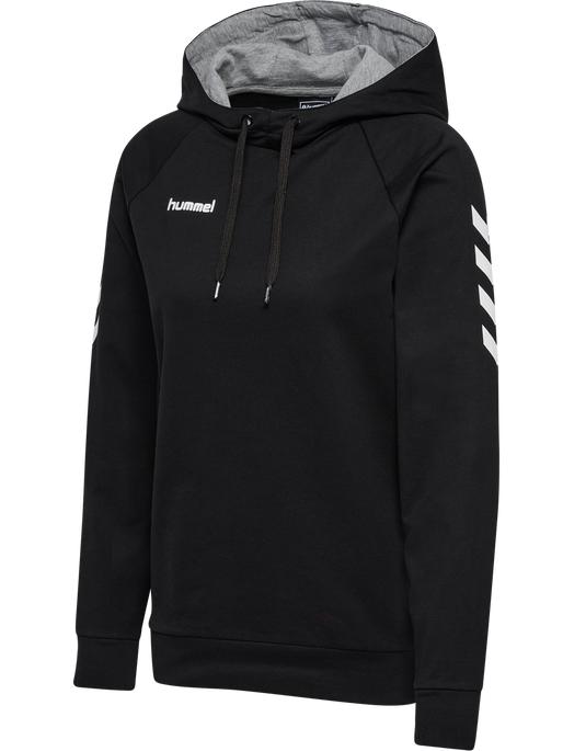 HMLGO COTTON HOODIE WOMAN, BLACK, packshot