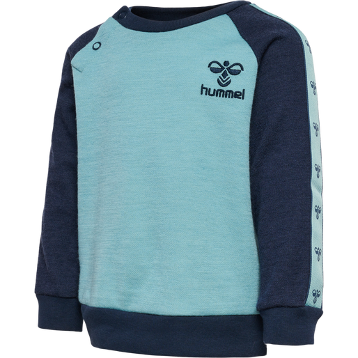 hmlWULBATO SWEATSHIRT, MINERAL BLUE, packshot