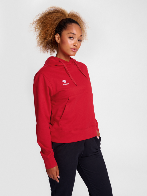 hmlGO 2.0 HOODIE WOMAN, TRUE RED, model