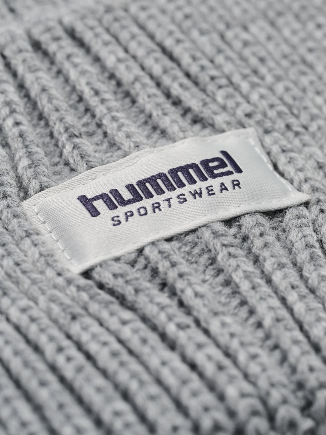 hmlJR HEAVY RIB KNIT BEANIE, GREY MELANGE, packshot